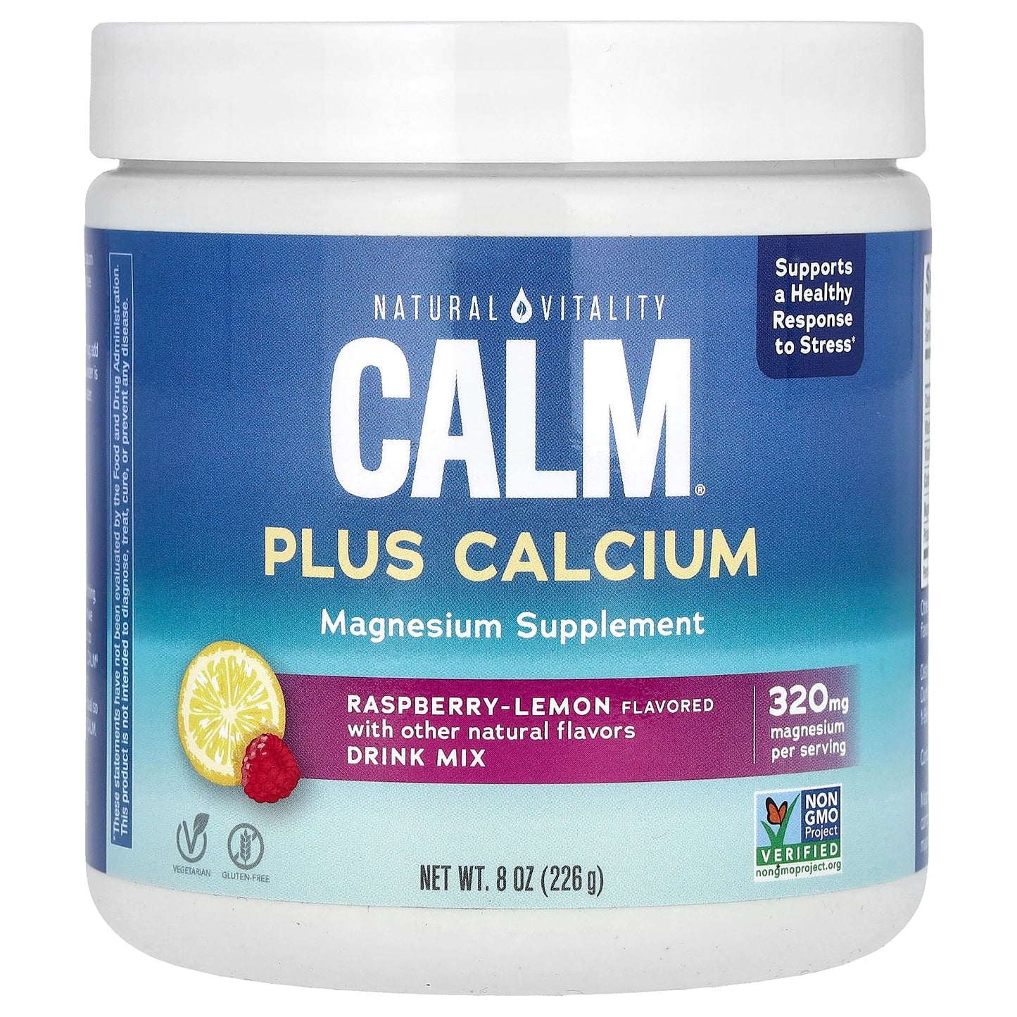Natural Vitality, CALM, Plus Calcium, Raspberry-Lemon, 8 oz (226 g) - Image 1
