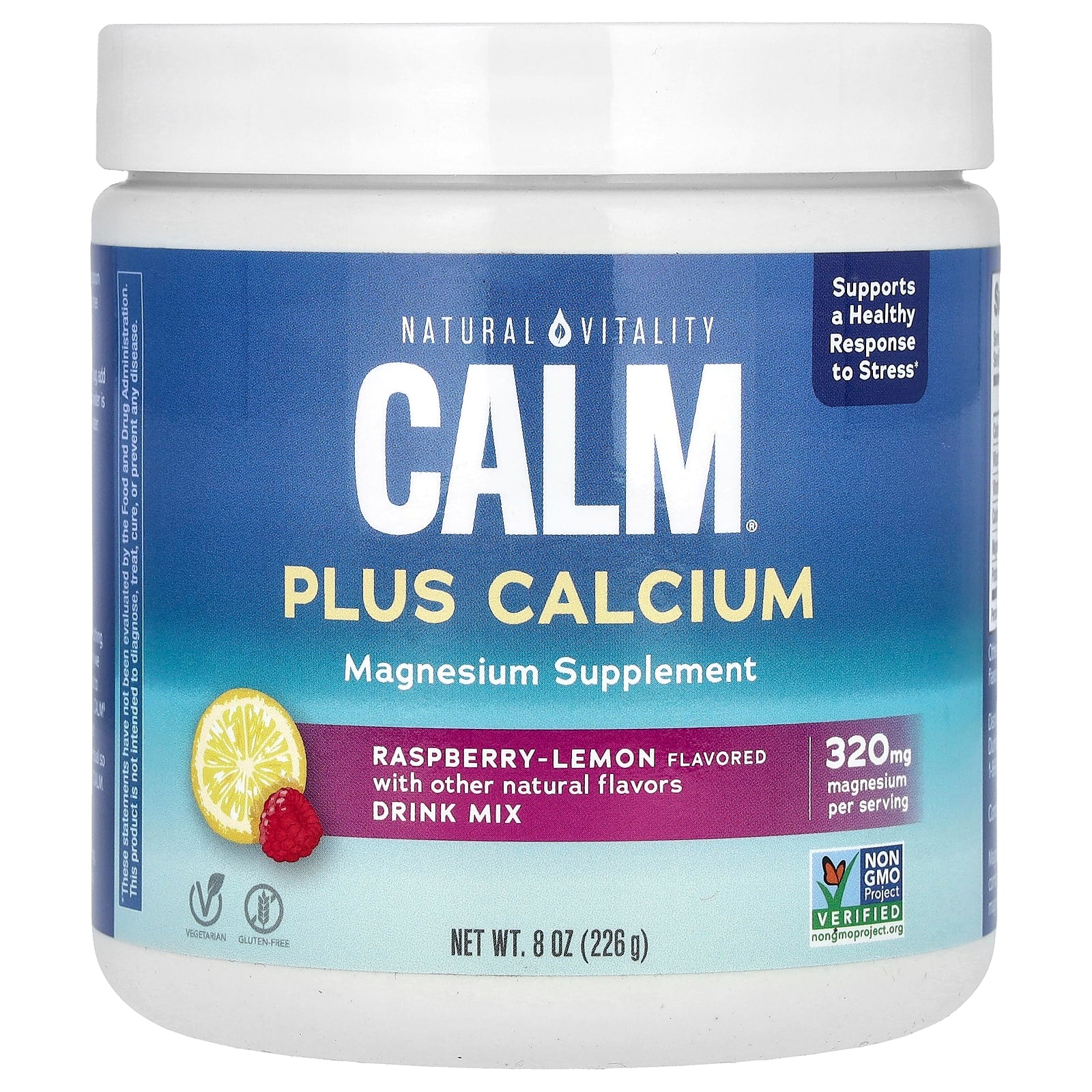 Natural Vitality, CALM, Plus Calcium, Raspberry-Lemon, 8 oz (226 g) - Image 1