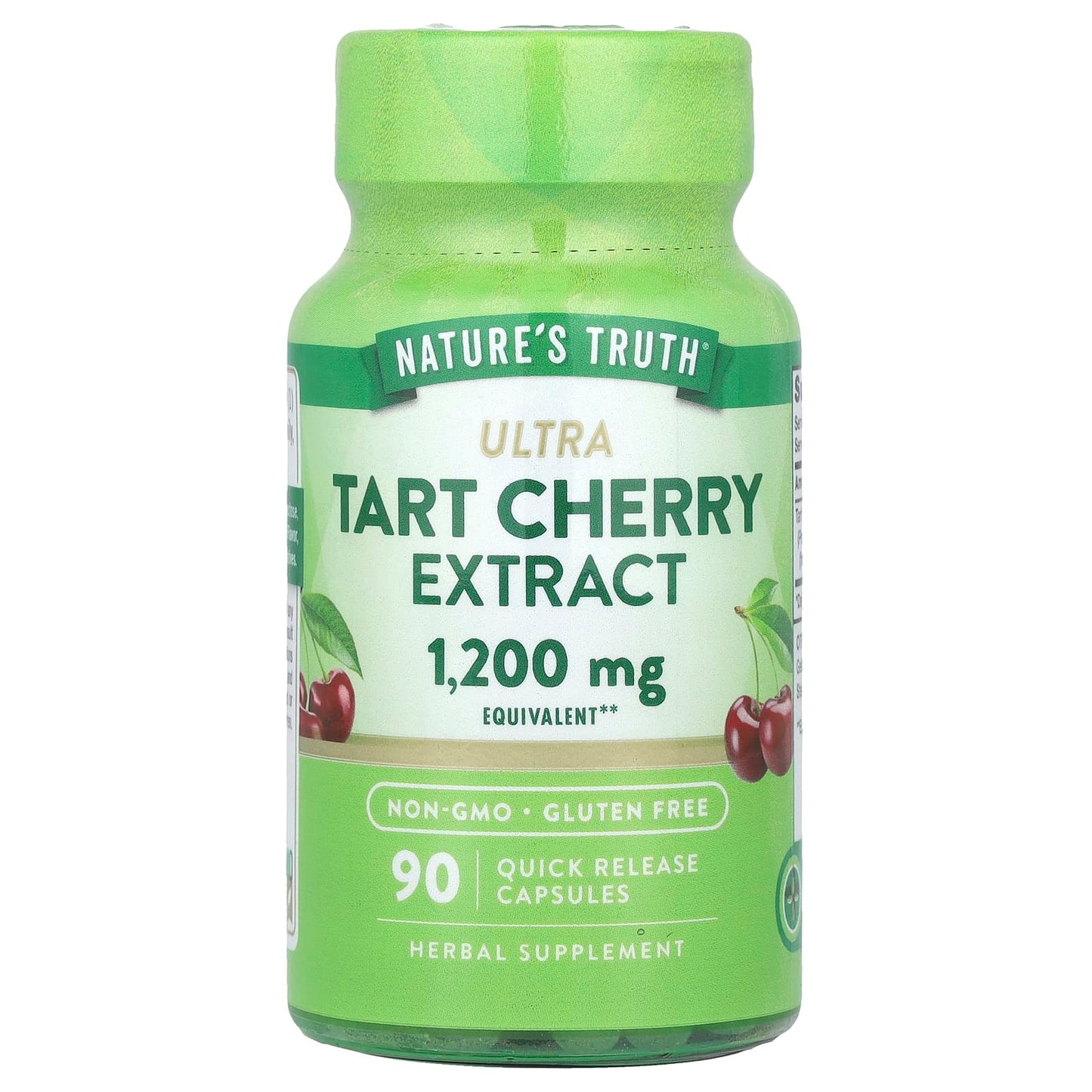 Nature's Truth, Ultra Tart Cherry Extract, 1,200 mg, 90 Quick Release Capsules - Image 1