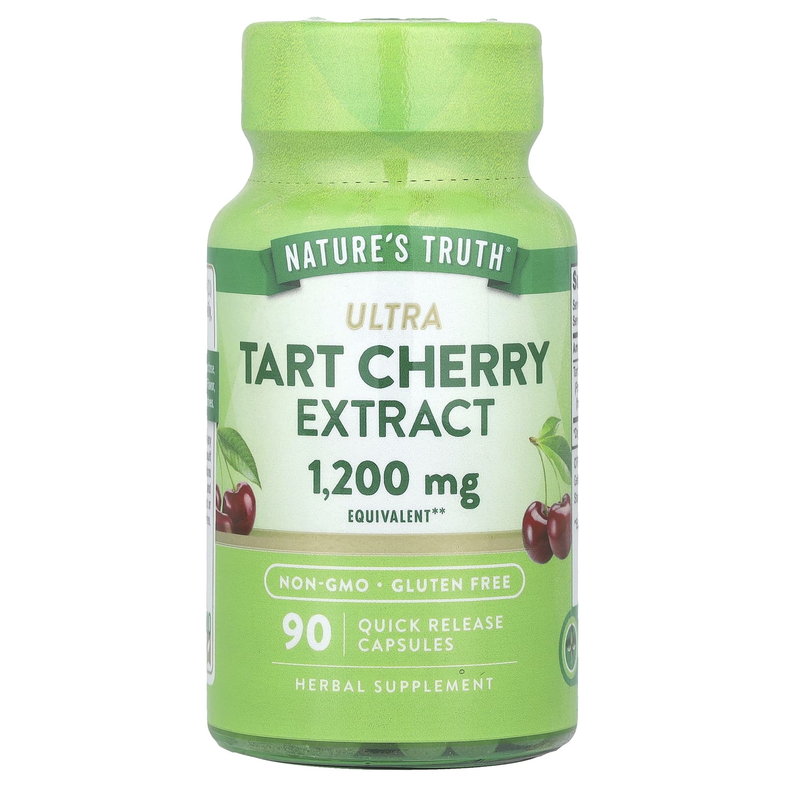 Nature's Truth, Ultra Tart Cherry Extract, 1,200 mg, 90 Quick Release Capsules - Image 1