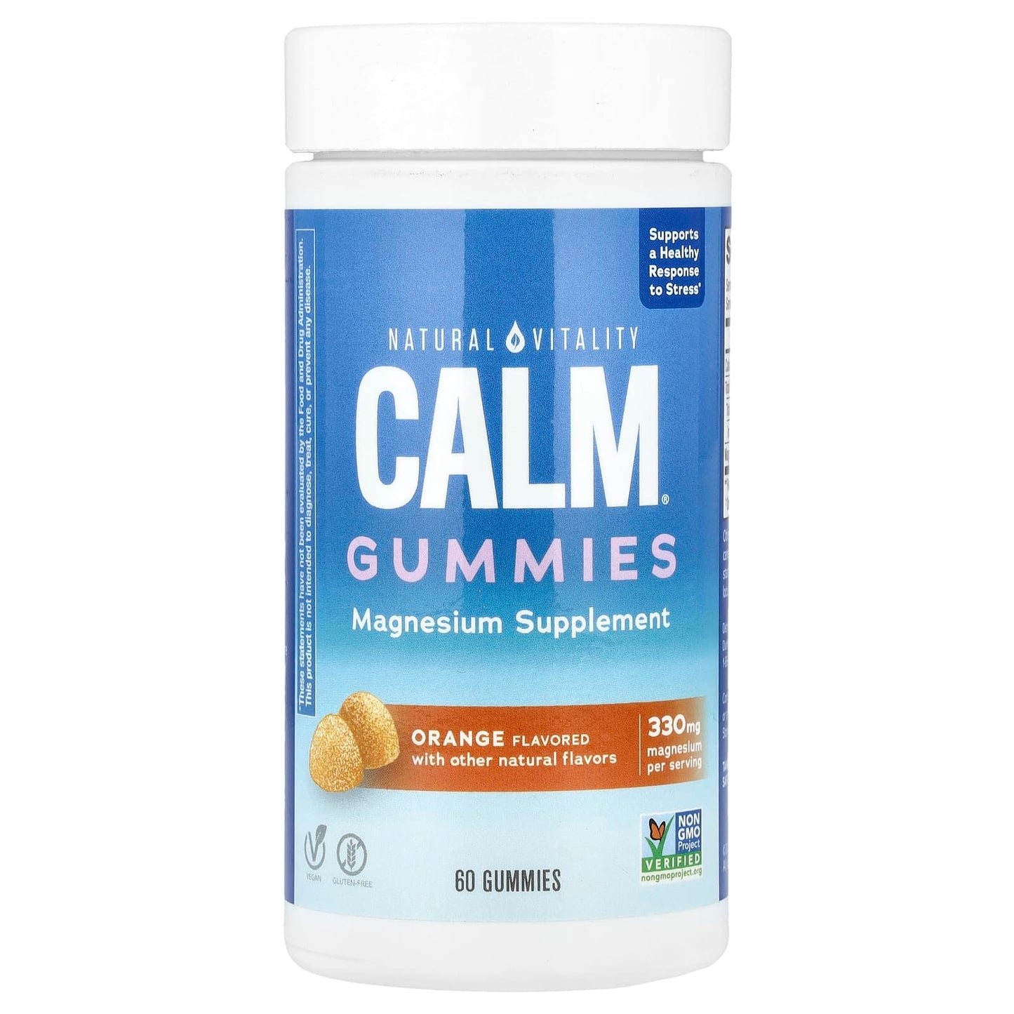 Natural Vitality, CALM®, Magnesium Gummies, Orange, 60 Gummies (82.5 mg per Gummy) - Image 1