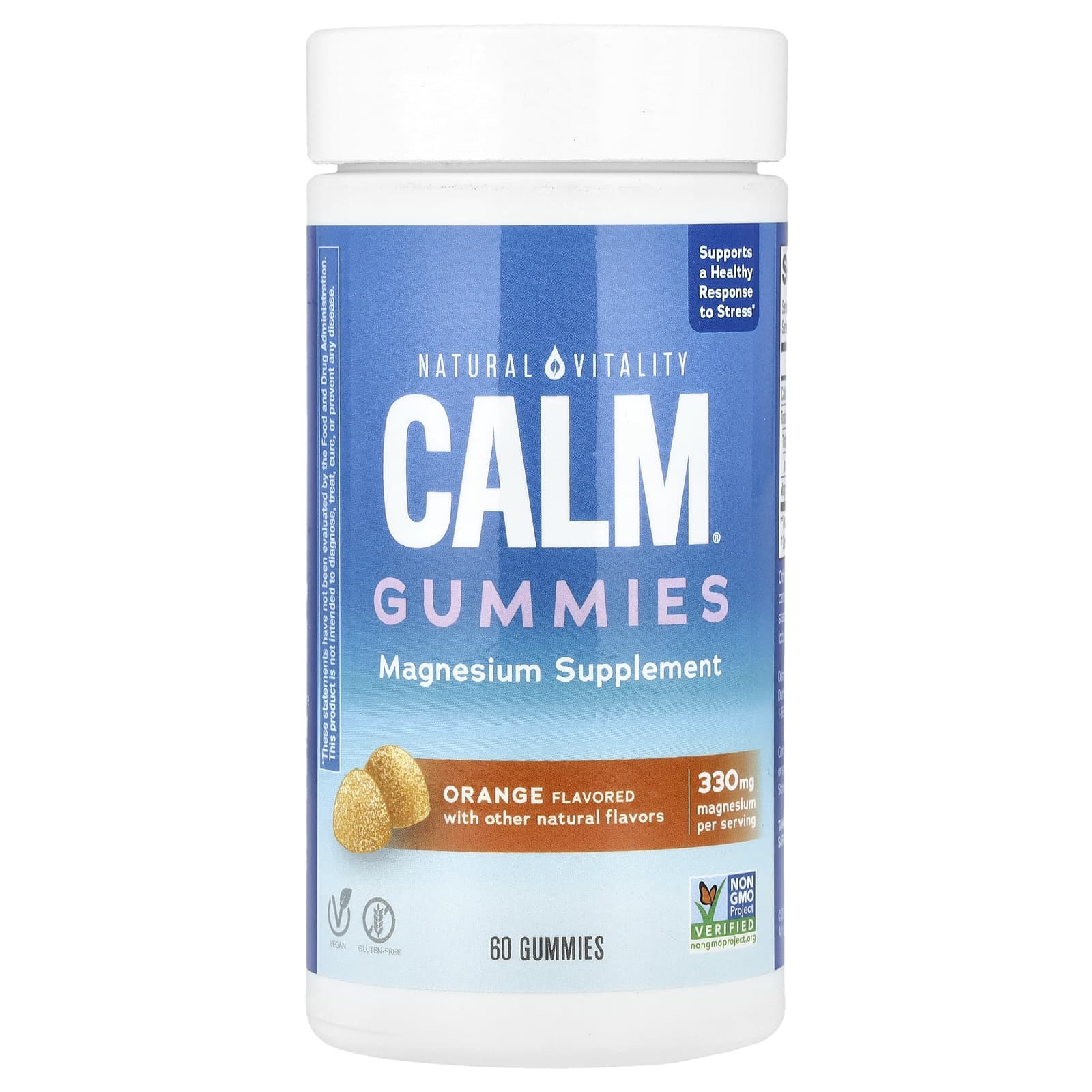 Natural Vitality, CALM®, Magnesium Gummies, Orange, 60 Gummies (82.5 mg per Gummy) - Image 1