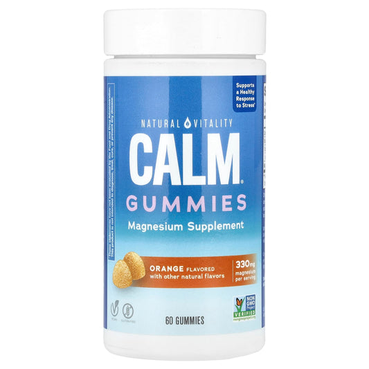 Natural Vitality, CALM®, Magnesium Gummies, Orange, 60 Gummies (82.5 mg per Gummy) - Image 1
