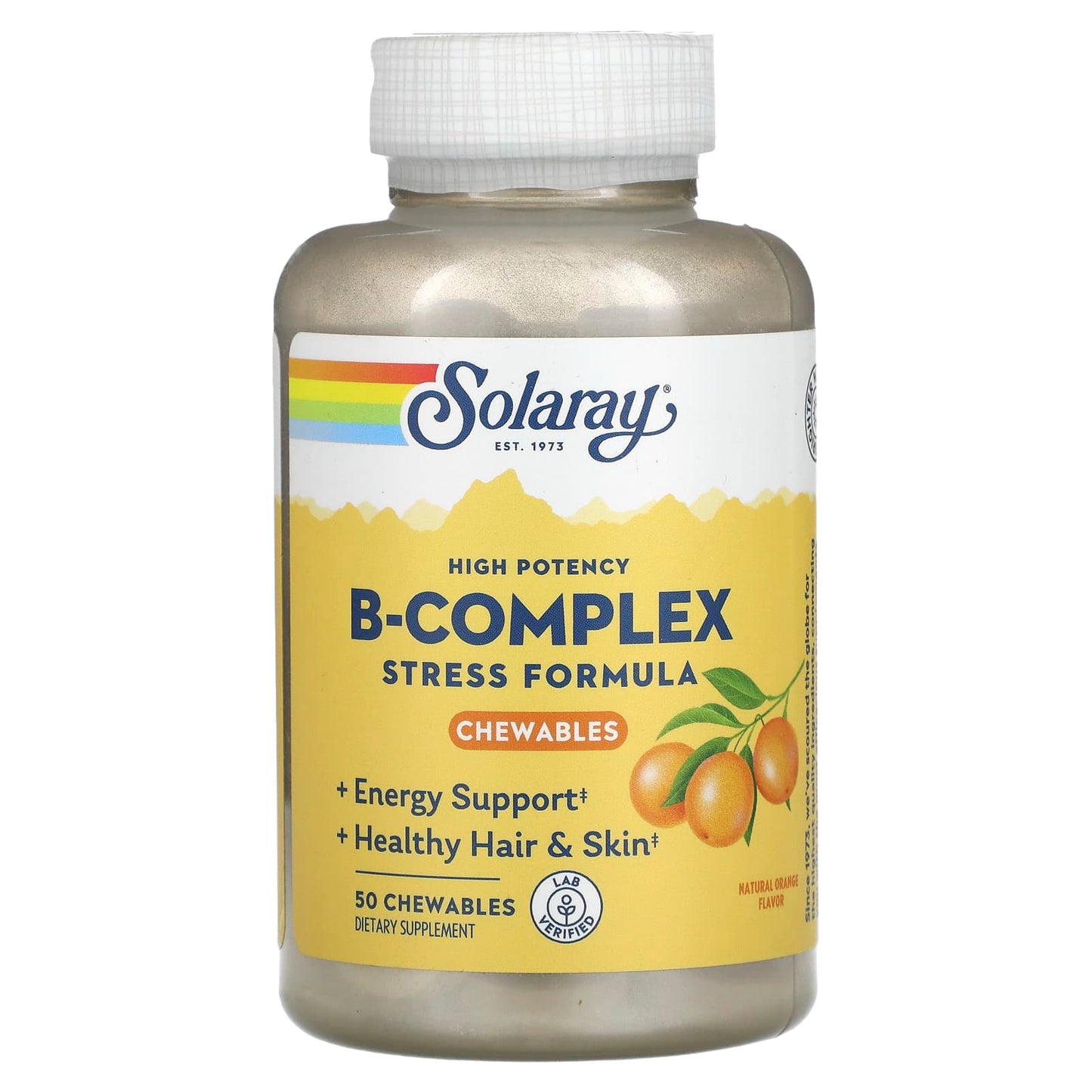 Solaray, High Potency B-Complex, Natural Orange, 50 Chewables - Image 1