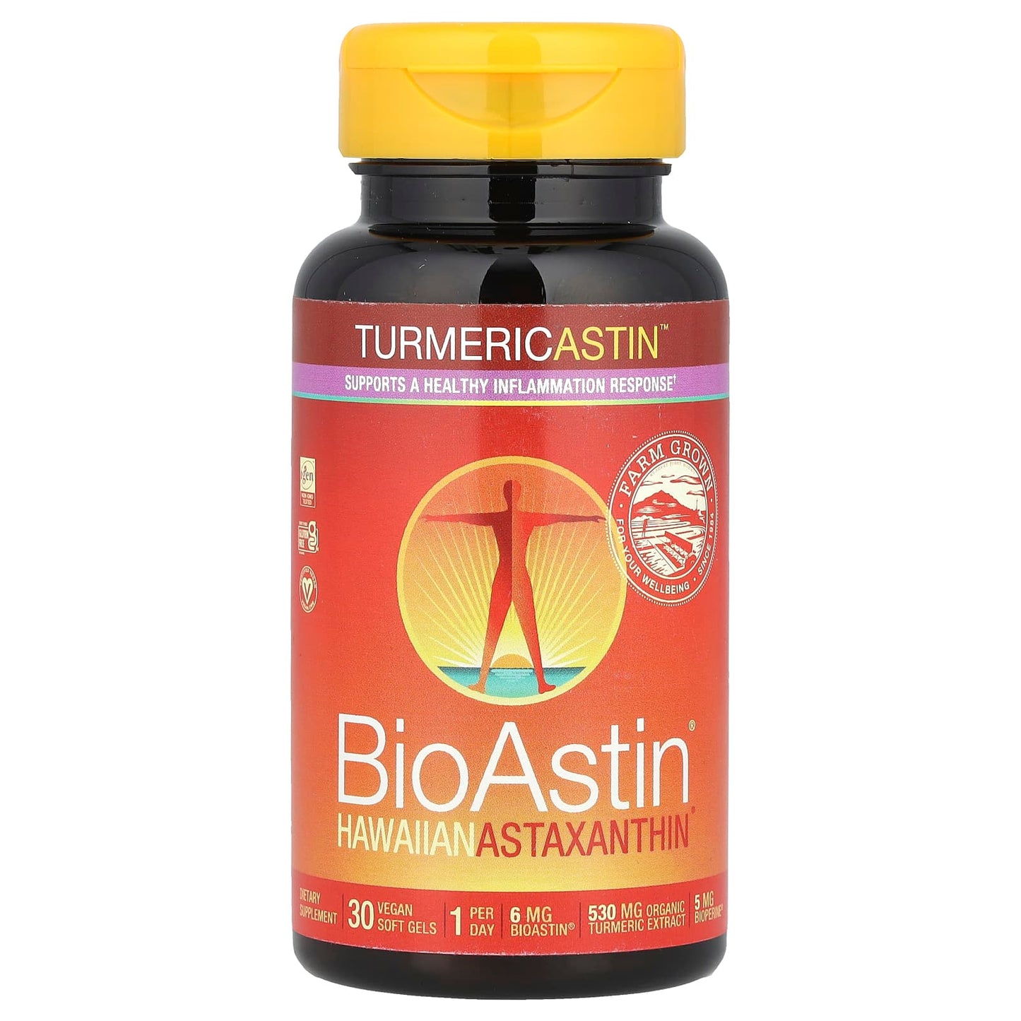 Nutrex Hawaii, Turmericastin™, BioAstin® Hawaiian Astaxanthin®, 30 Vegan Soft Gels - Image 1