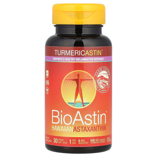 Nutrex Hawaii, Turmericastin™, BioAstin® Hawaiian Astaxanthin®, 30 Vegan Soft Gels - Image 1