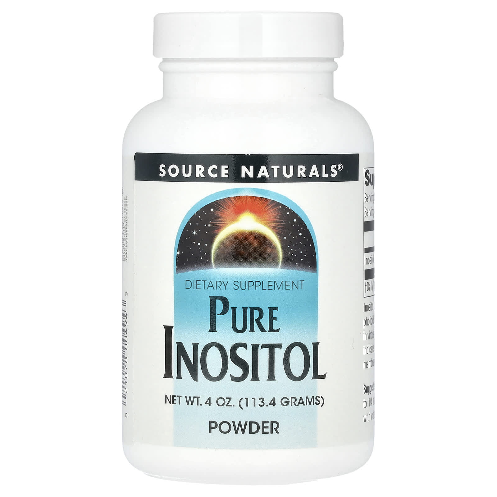 Source Naturals, Pure Inositol Powder,  4 oz (113.4 g) - Image 1