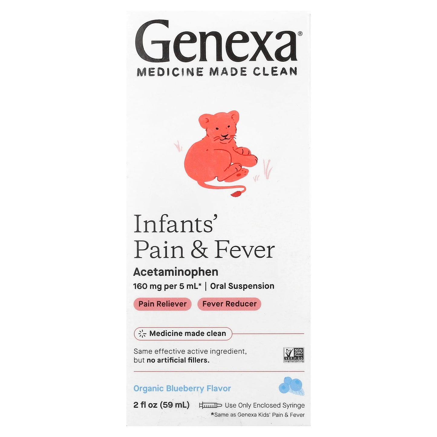 Genexa Kids' Pain & Fever Relief - Organic Blueberry Flavor - Image 1