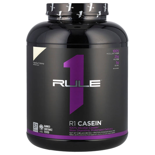 Rule One Proteins, R1 Casein, Protein Powder Drink Mix, Vanilla Creme, 3.96 lbs (1.80 kg) - Image 1