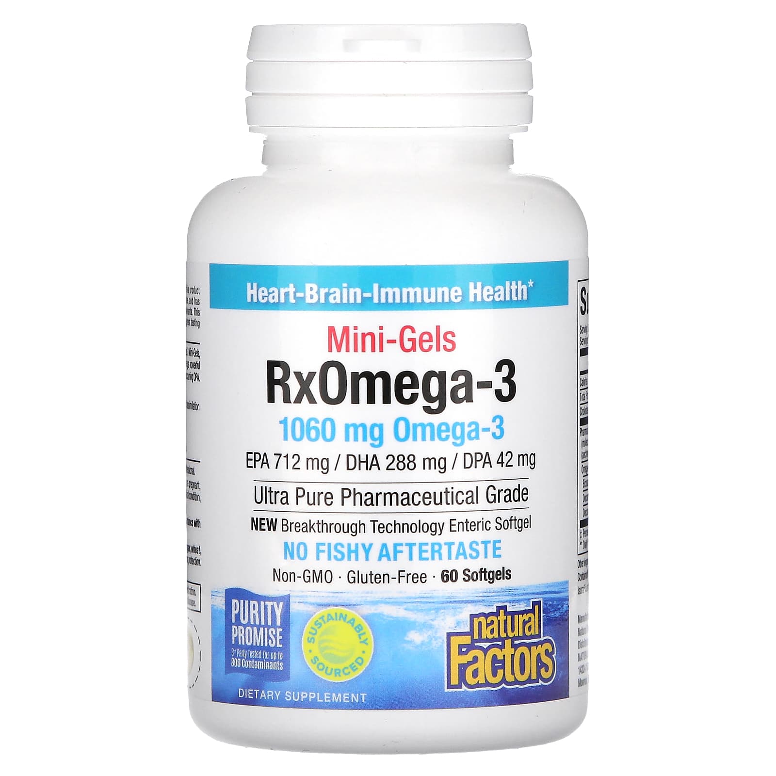 Natural Factors, RxOmega-3 Mini-Gels, 1,060 mg , 60 Softgels (530 mg per Softgel)