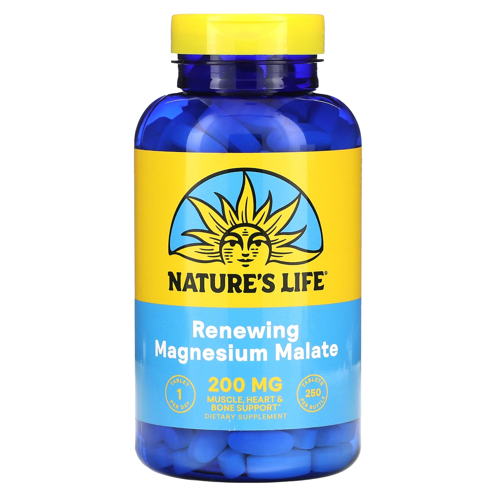 Nature's Life, Renewing Magnesium Malate, 200 mg, 250 Tablets - Image 1