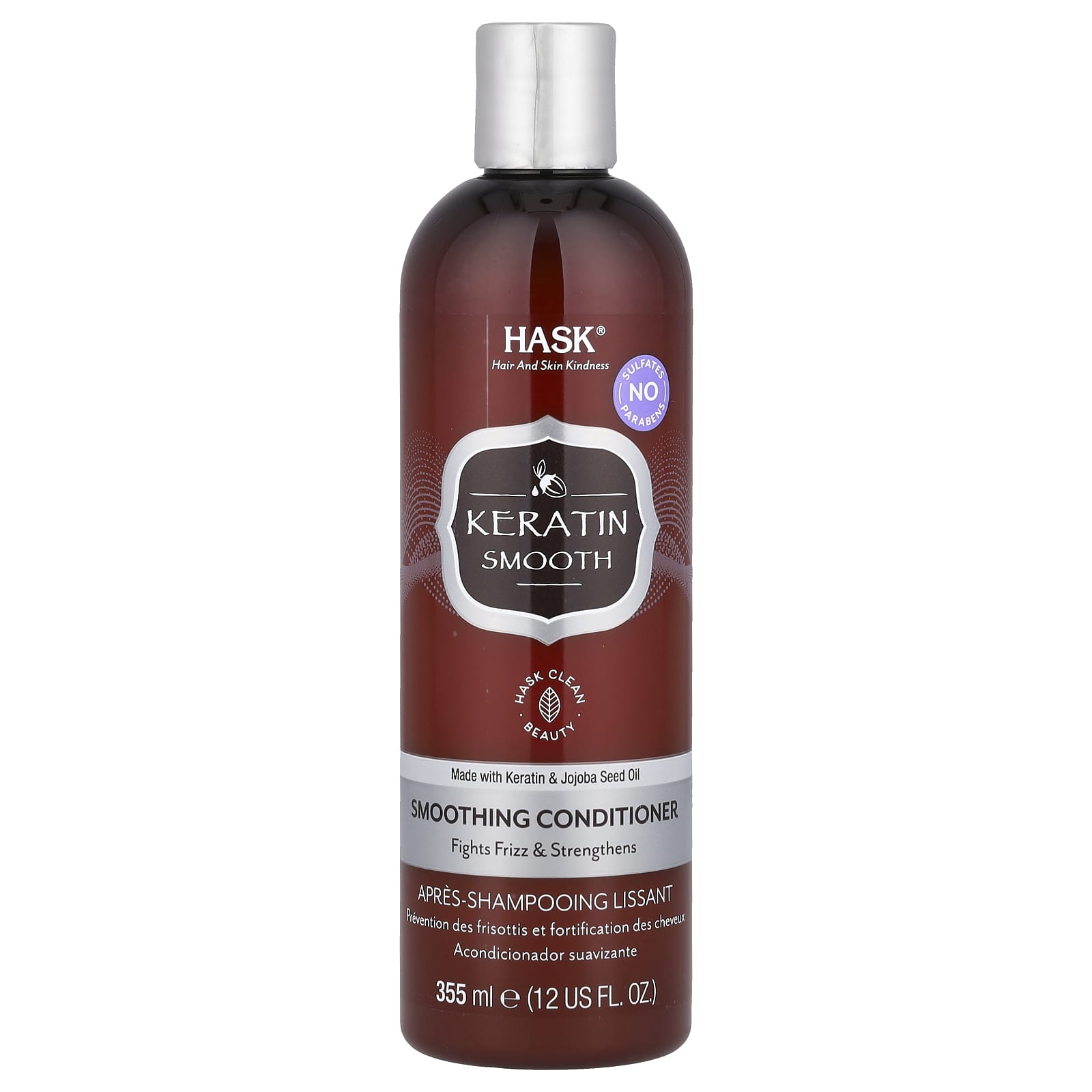 Hask Beauty Keratin Smoothing Conditioner, 355ml - Tangle-Free Hair - Image 1