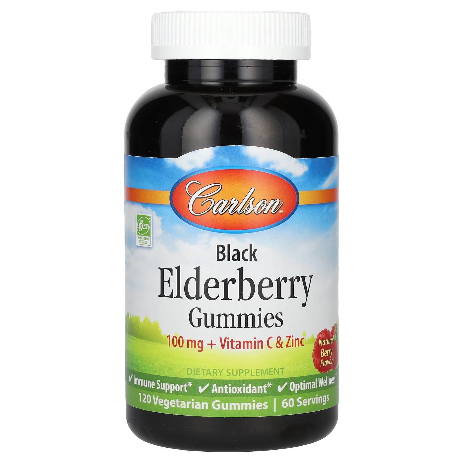 Black Elderberry Gummies with Vitamin C & Zinc by Carlson - Natural Immune Support - Image 1