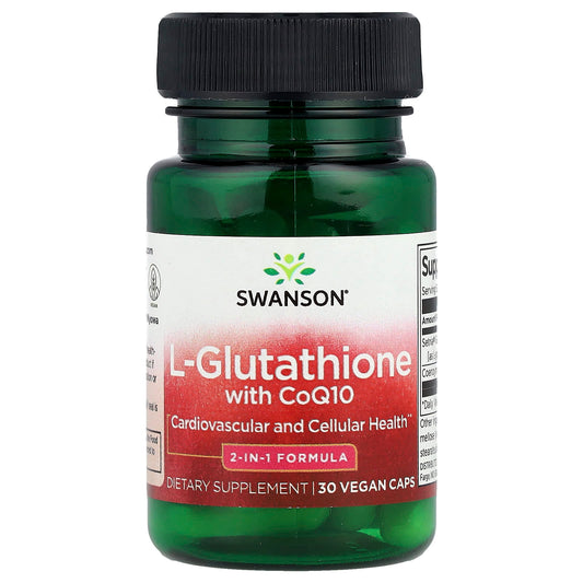 Swanson, L-Glutathione with CoQ10, 30 Vegan Caps - Image 1