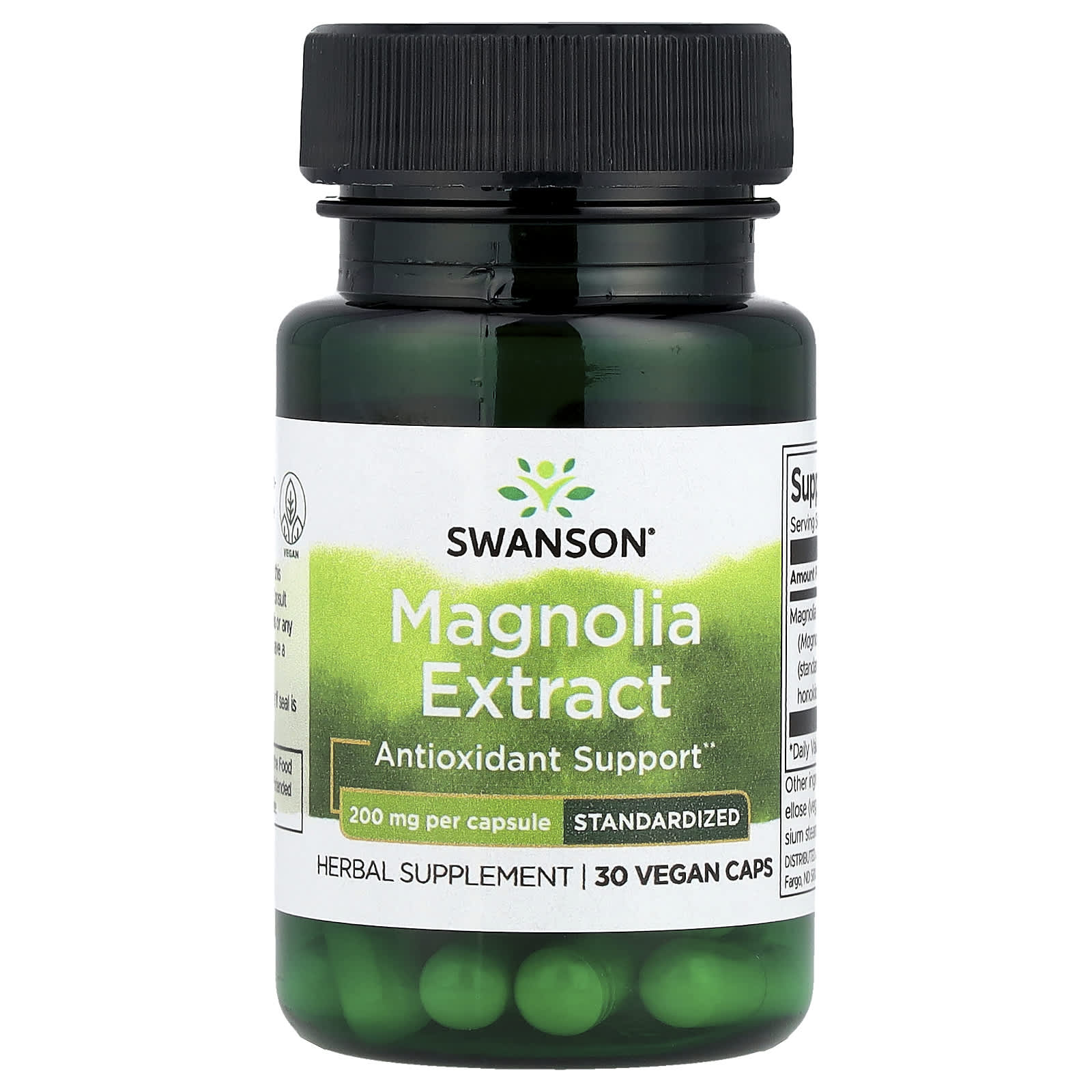 Swanson, Magnolia Extract, 200 mg, 30 Vegan Caps - Image 1