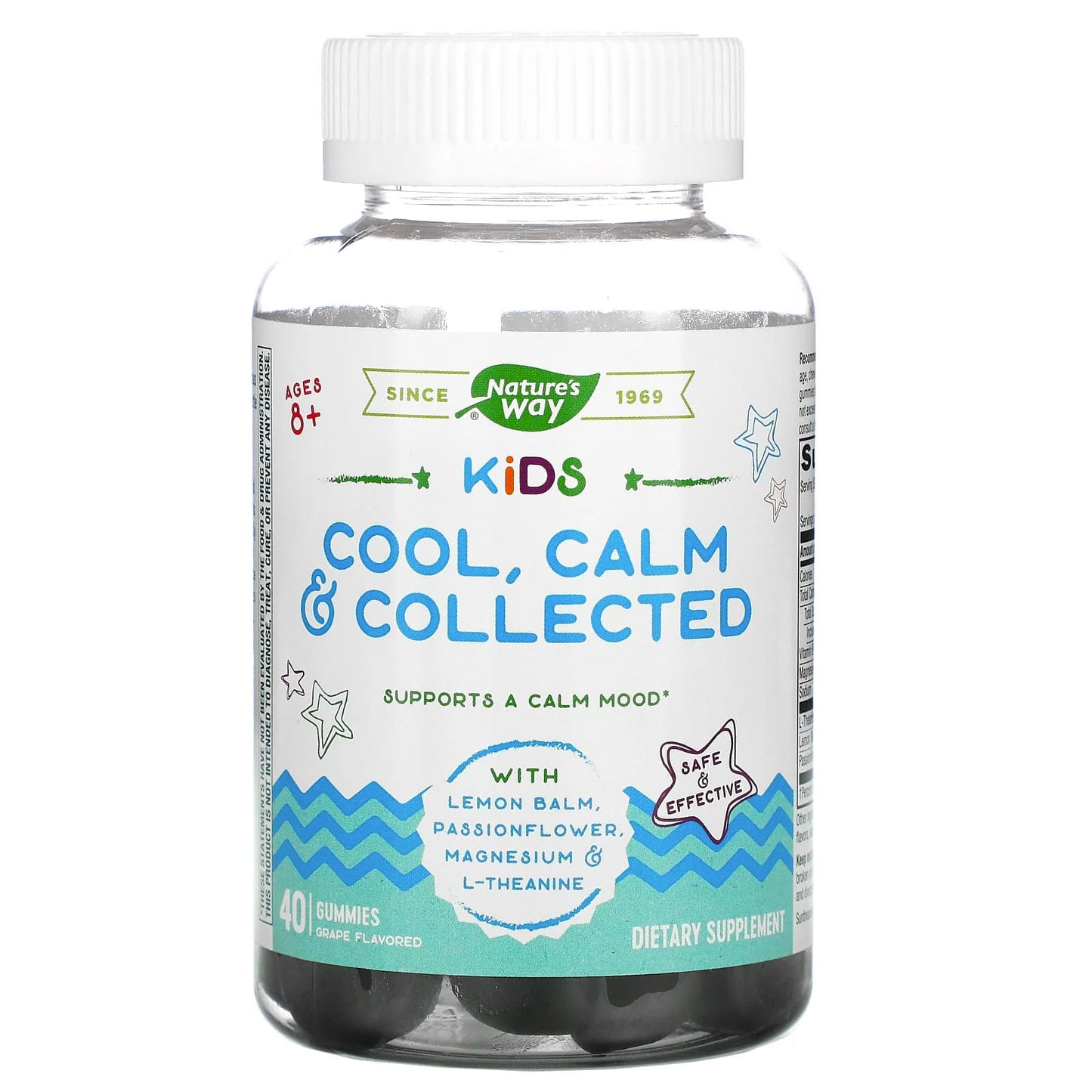 Nature's Way, Kids, Cool, Calm & Collected, Ages 8 +, Grape , 40 Gummies - Image 1