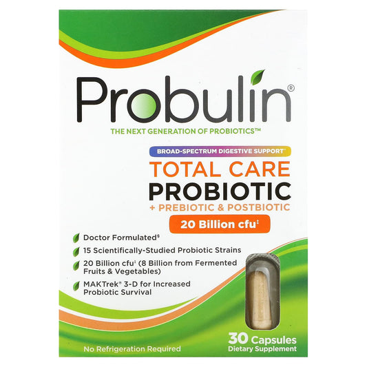 Probulin, Total Care Probiotic, 20 Billion CFU, 30 Capsules - Image 1