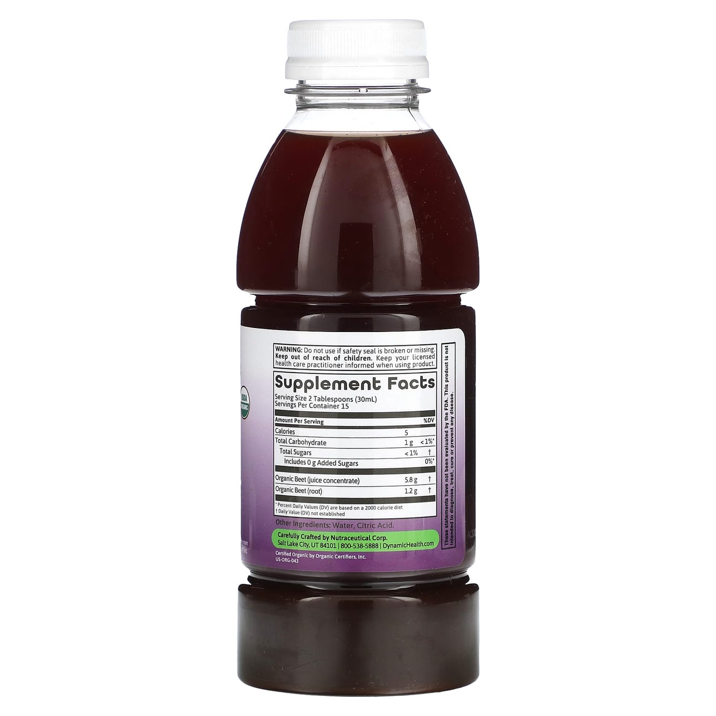 Dynamic Health Organic Beetroot Juice, 16 fl oz, USDA Organic, No Sugar - Image 2