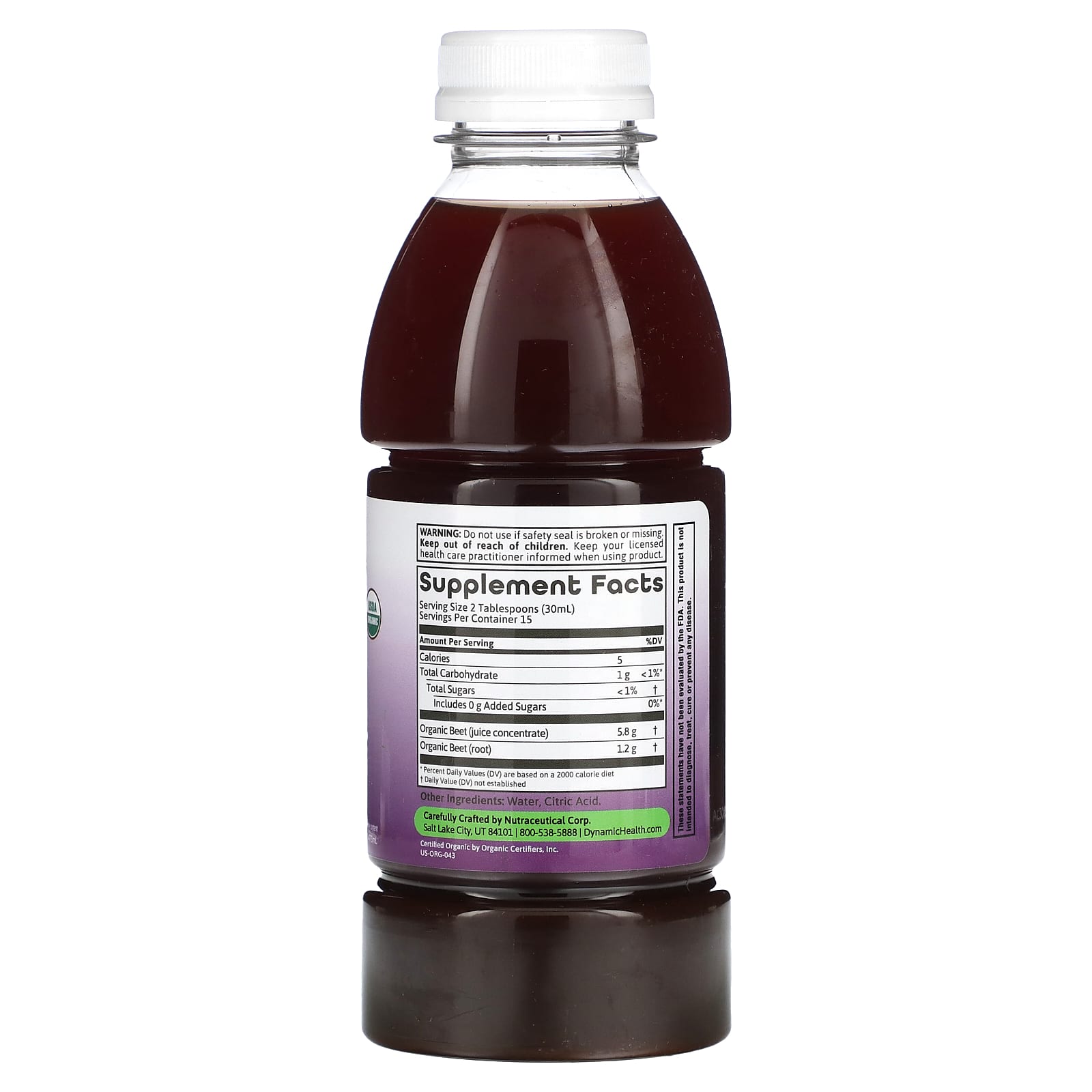 Dynamic Health Organic Beetroot Juice, 16 fl oz, USDA Organic, No Sugar - Image 2