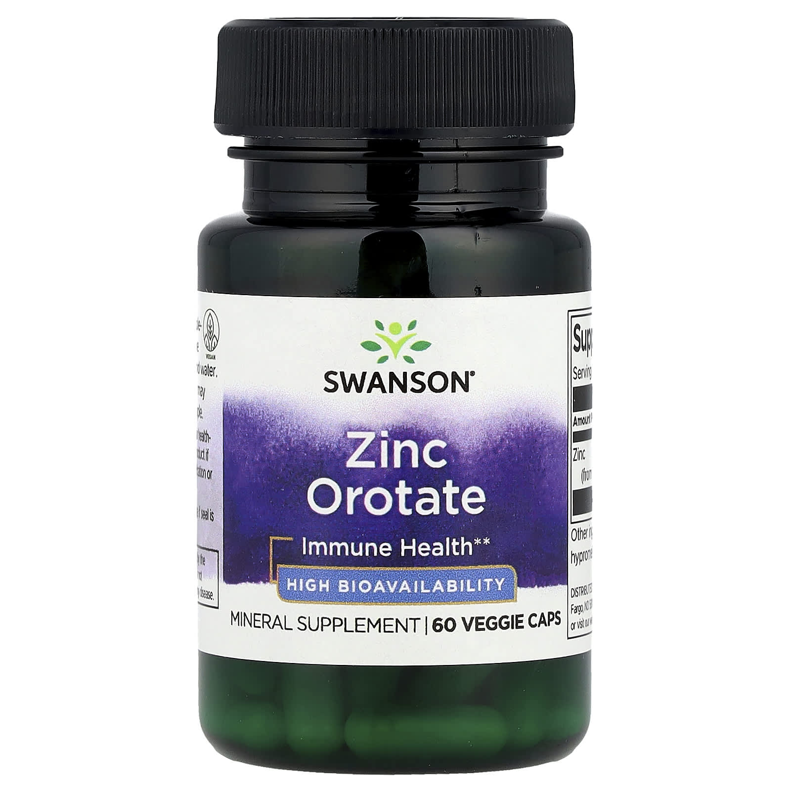 Swanson, Zinc Orotate, 60 Veggie Caps (10 mg per Cap) - Image 1
