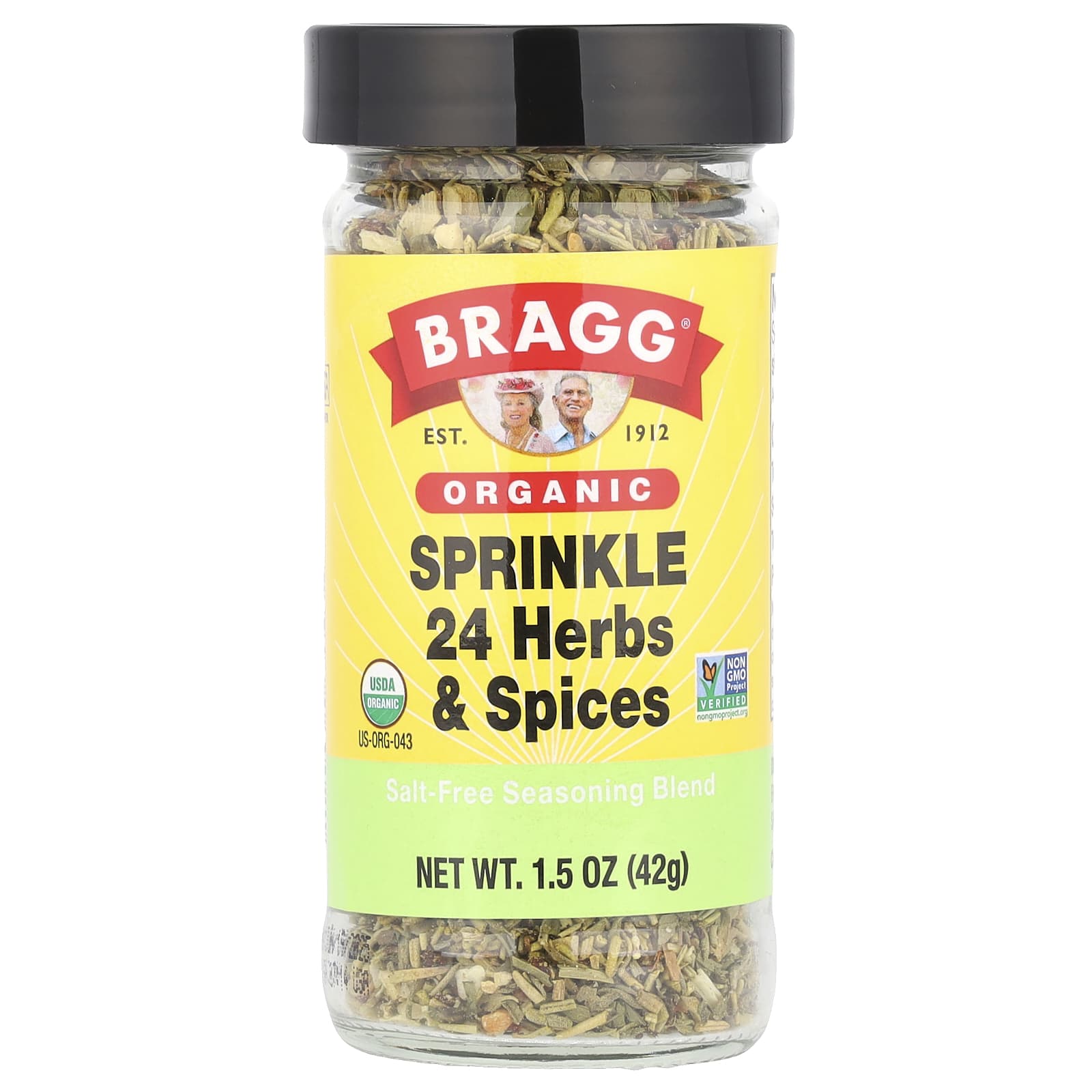 Bragg Organic Sprinkle Seasoning Blend, Salt-Free, 24 Herbs & Spices, 1.5 oz - Image 1
