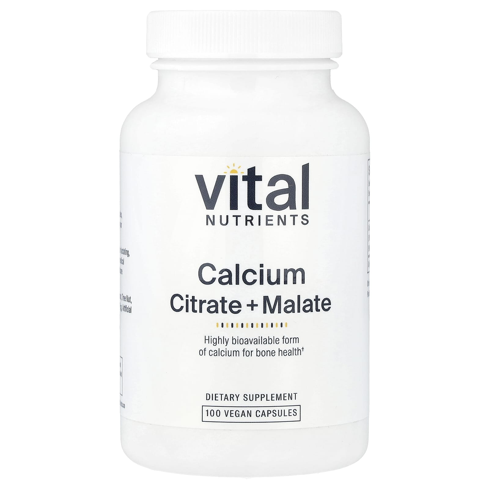 Vital Nutrients, Calcium, Citrate + Malate, 100 Vegan Capsules (150 mg per Capsule) - Image 1
