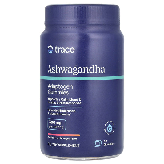 Trace, Ashwagandha Adaptogen Gummies, Passion Fruit Orange, 60 Gummies - Image 1