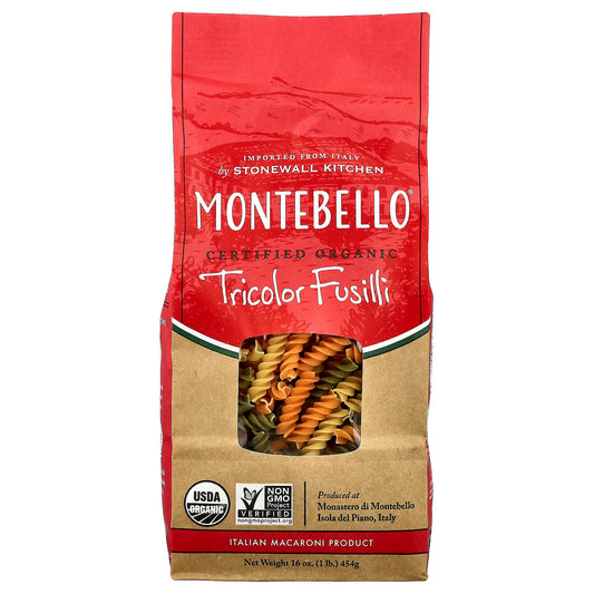 Montebello, Organic Tricolor Fusilli, 16 oz (454 g) - Image 1
