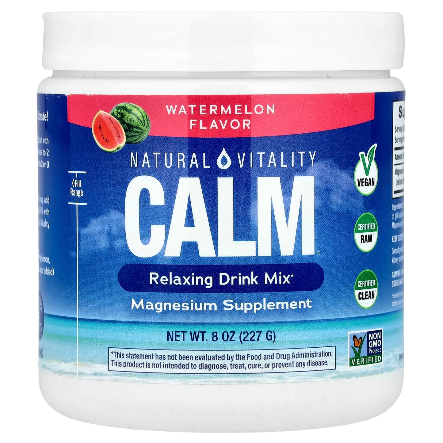 Natural Vitality, CALM®, Relaxing Drink Mix, Watermelon, 8 oz (227 g) - Image 1