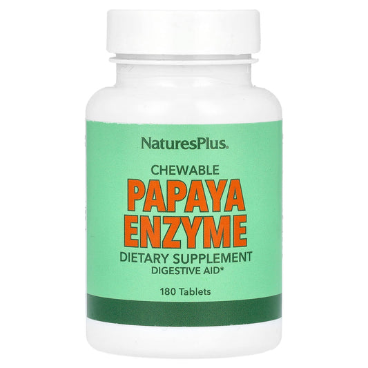 NaturesPlus, Chewable Papaya Enzyme Supplement, 180 Tablets - Image 1