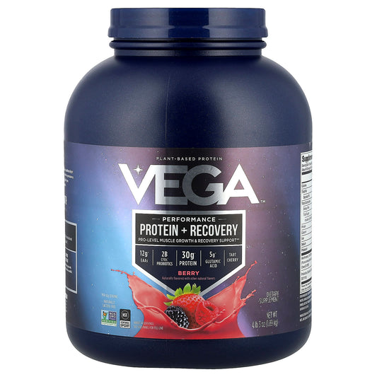 Vega, Plant-Based Protein, Performance Protein + Recovery,  Berry, 4 lb 3 oz (1.89 kg) - Image 1