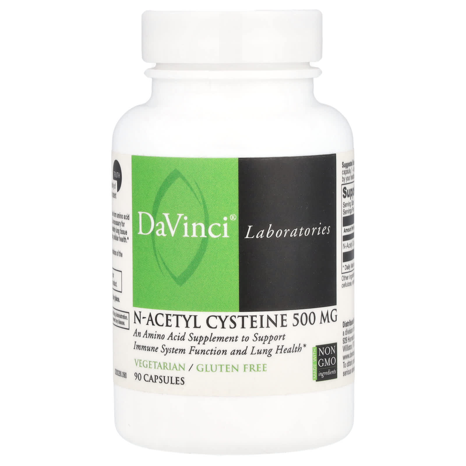 DaVinci Labs N-Acetyl Cysteine Supplement 500mg for Immune System & Lung Health - Image 1