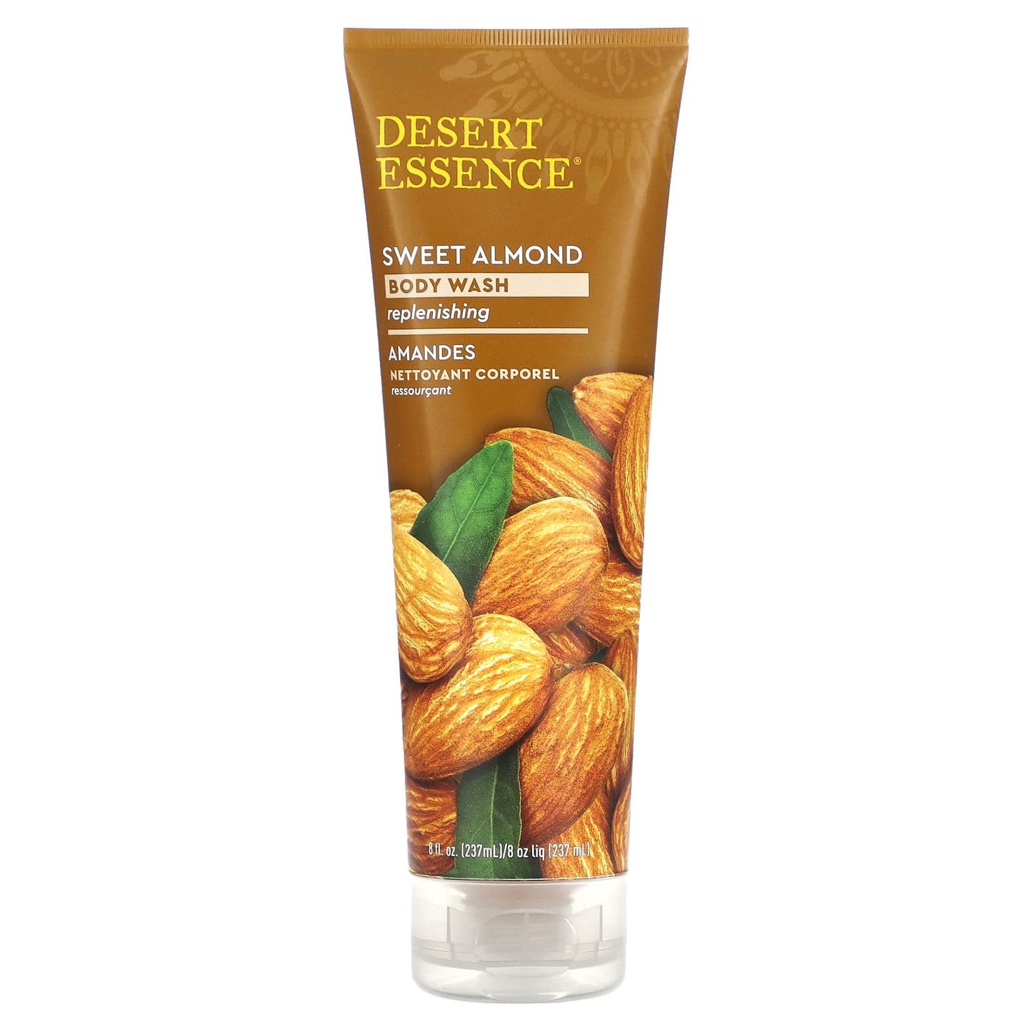 Desert Essence Sweet Almond Body Wash, 8 fl oz - Cruelty-Free & Vegan - Image 1