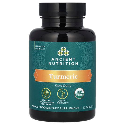 Ancient Nutrition Turmeric Once Daily - USDA Organic, 30 Tablets - Image 1