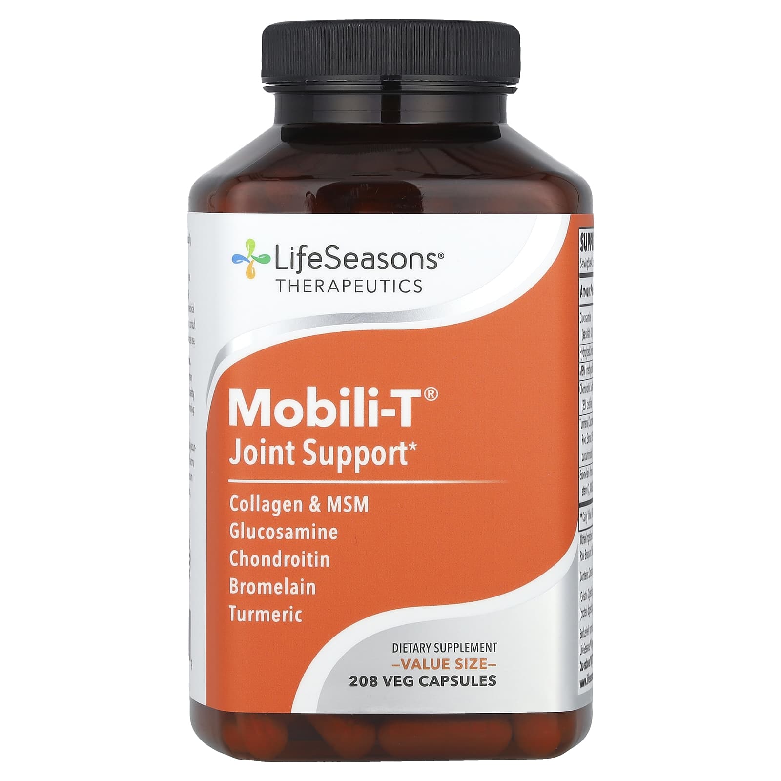 LifeSeasons, Therapeutics, Mobili-T® Joint Support, 208 Veg Capsules - Image 1