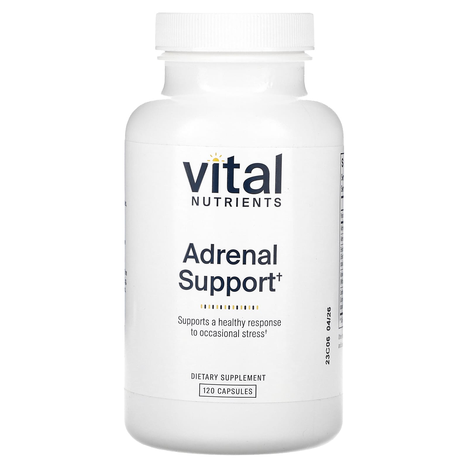 Vital Nutrients, Adrenal Support, 120 Capsules - Image 1