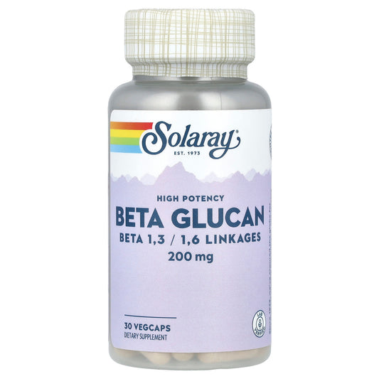 Solaray, Beta Glucan, High Potency, 200 mg, 30 VegCaps - Image 1