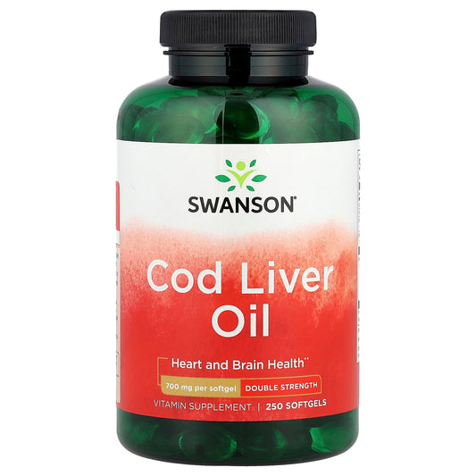 Swanson, Cod Liver Oil, Double Strength, 250 Softgels - Image 1