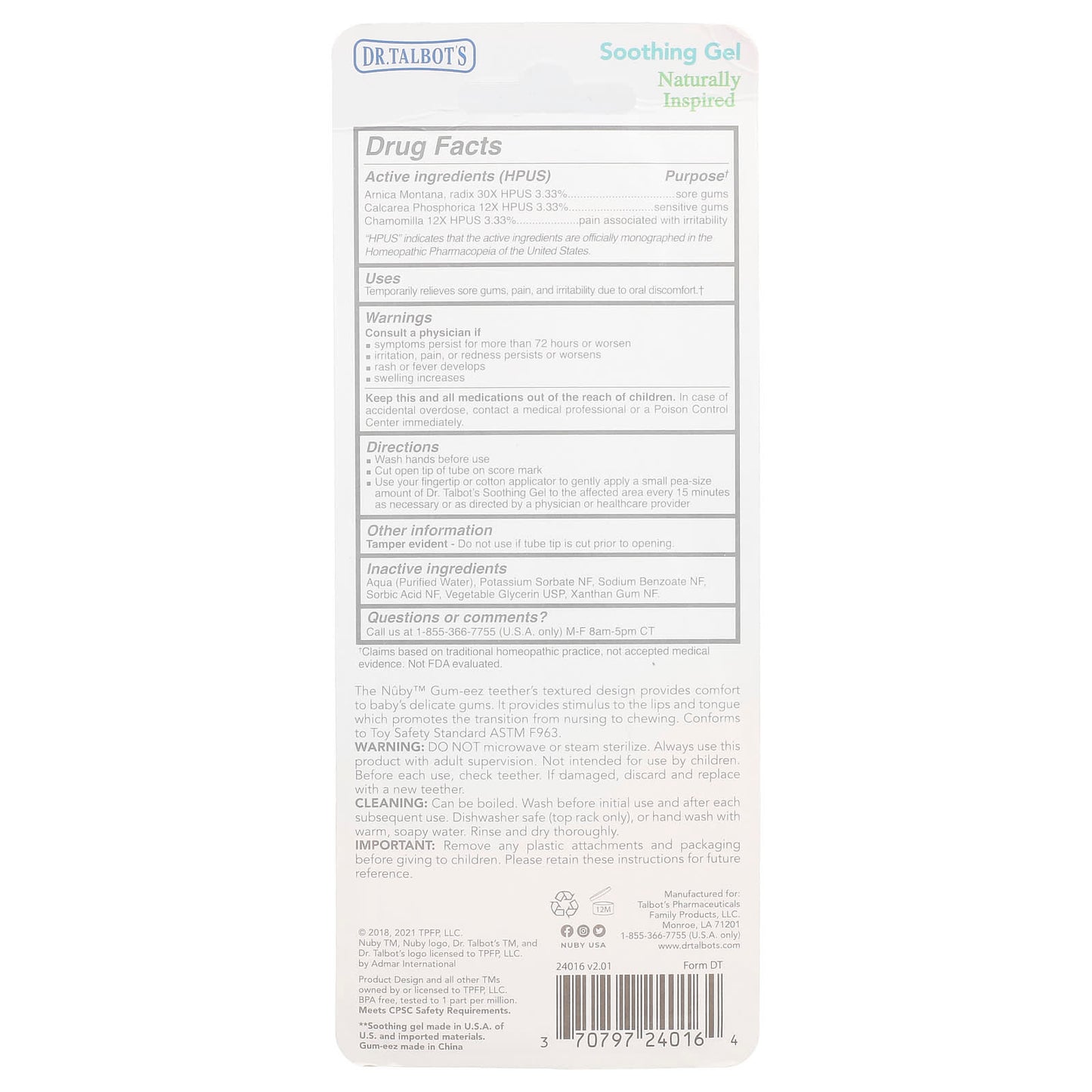 Dr. Talbot's Soothing Gel with Chamomile for Sore Gums, Benzocaine-Free - Image 2