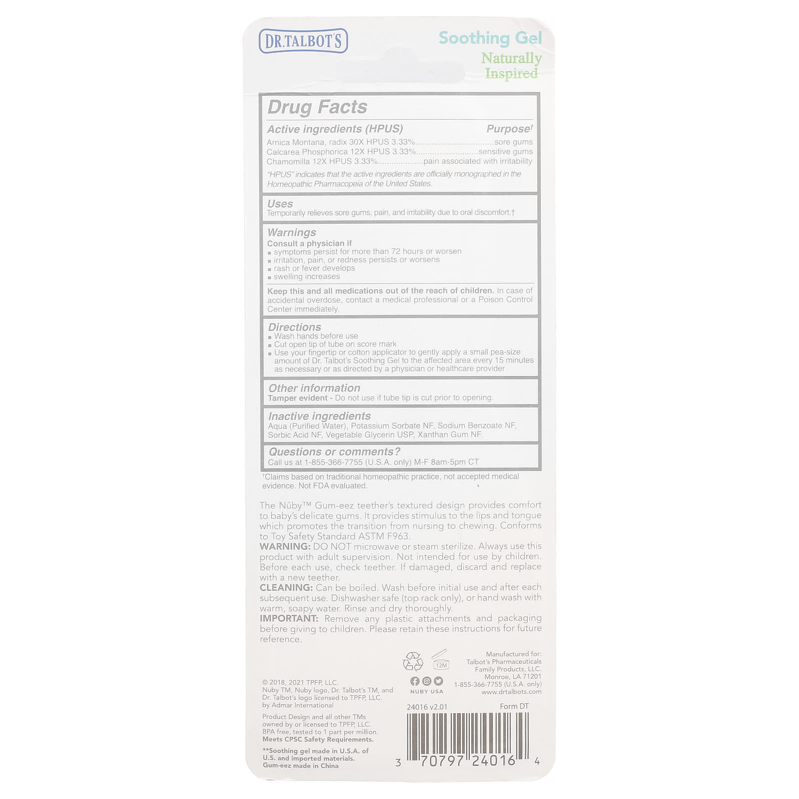 Dr. Talbot's Soothing Gel with Chamomile for Sore Gums, Benzocaine-Free - Image 2
