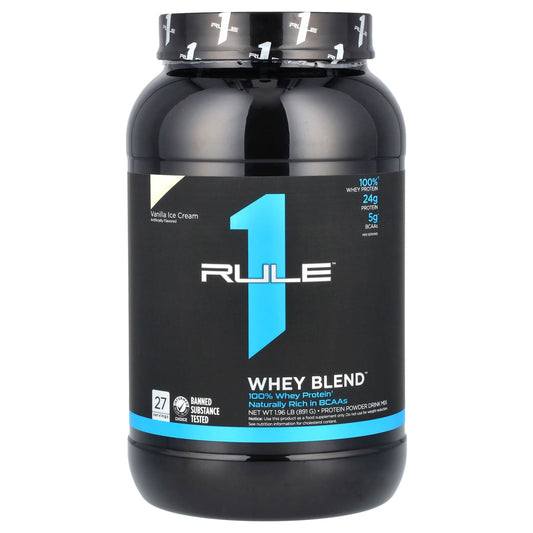 Rule One Proteins, Whey Blend, Protein Powder Drink Mix, Vanilla Ice Cream, 1.96 lb (891 g) - Image 1