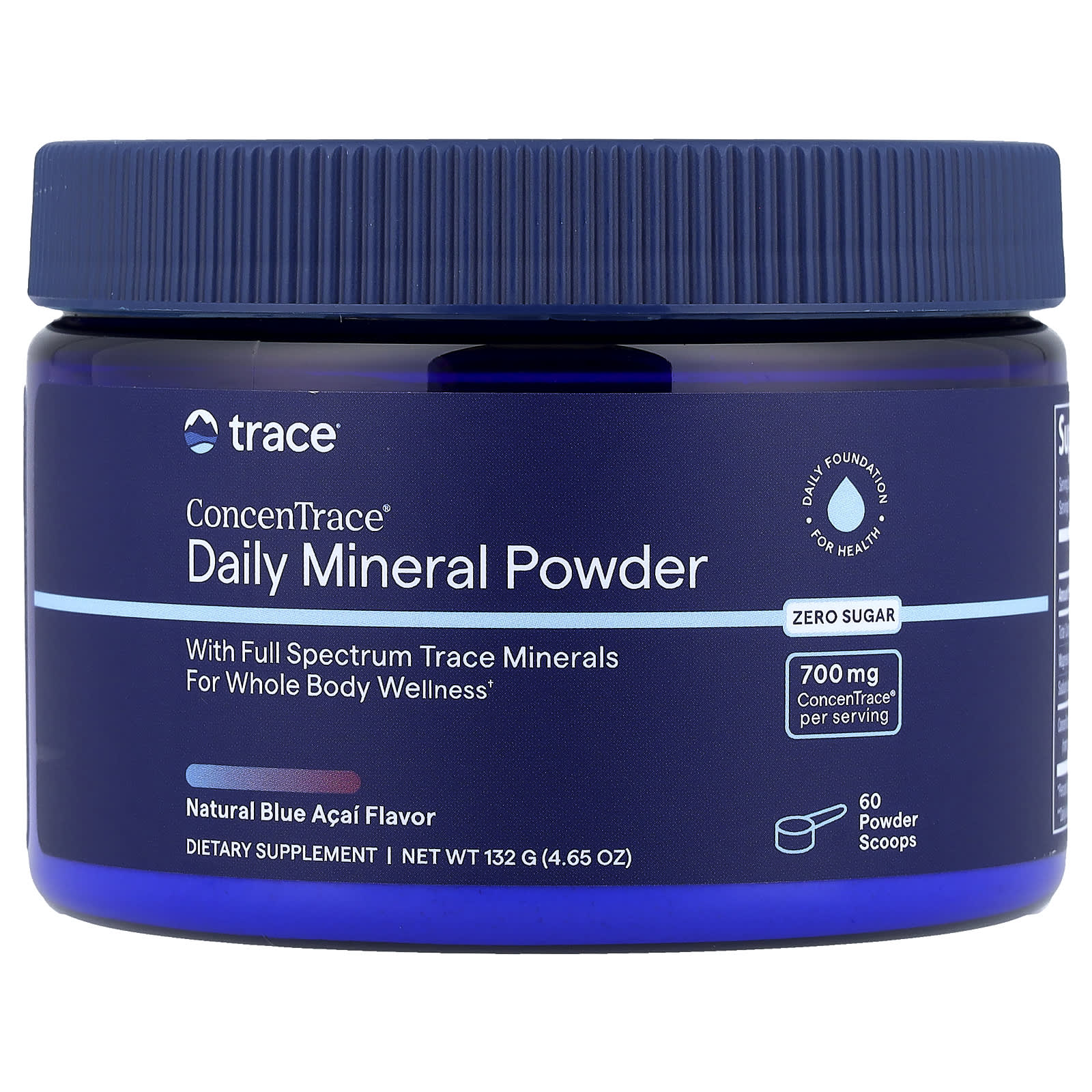 ConcenTrace®, Daily Mineral Powder, Natural Blue Acai, 4.65 oz (132 g) - Image 1