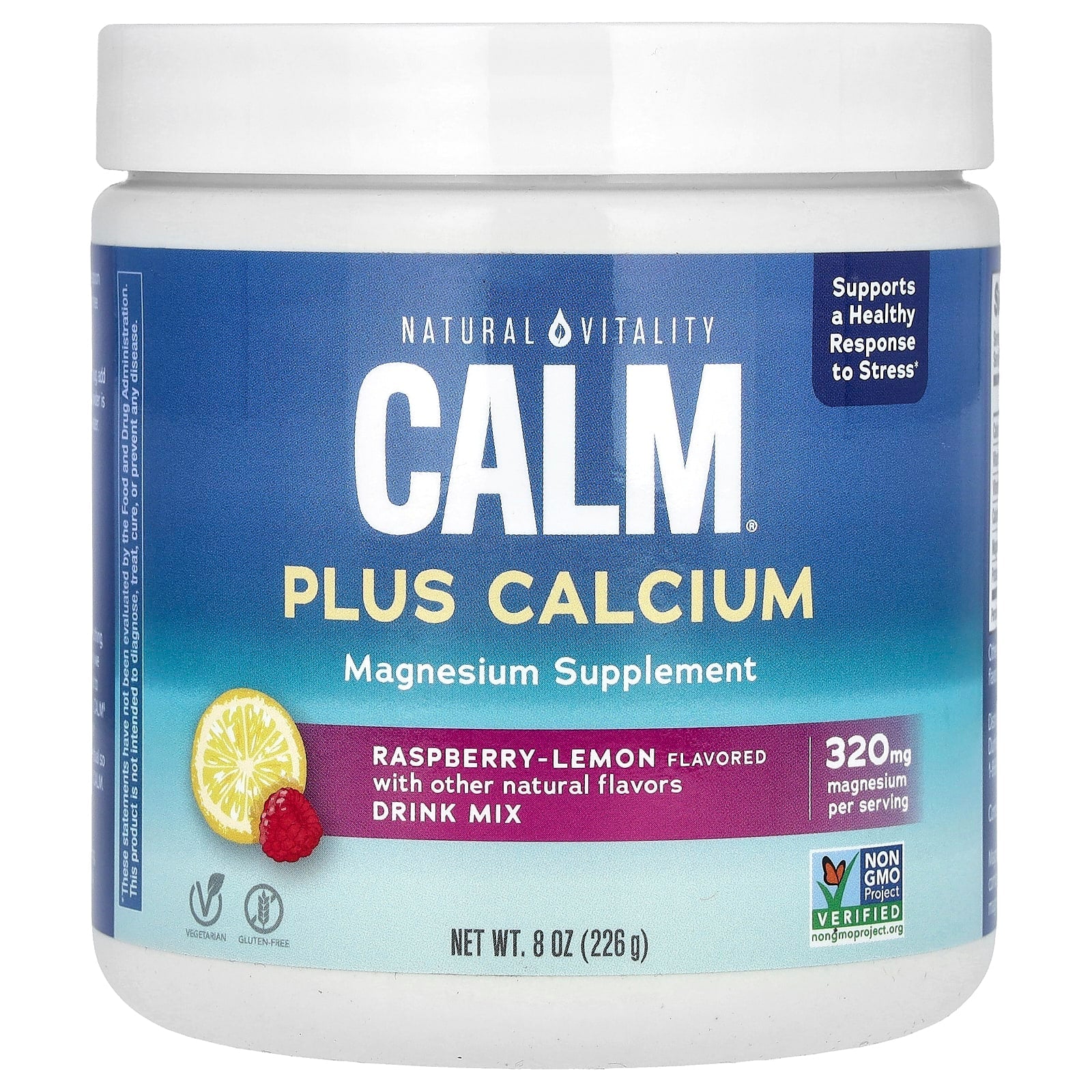 Natural Vitality, CALM, Plus Calcium, Raspberry-Lemon, 8 oz (226 g) - Image 1
