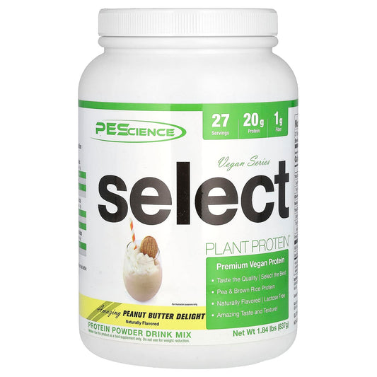 PEScience, Vegan Series, Select Plant Protein, Peanut Butter Delight, 1.84 lbs (837 g) - Image 1