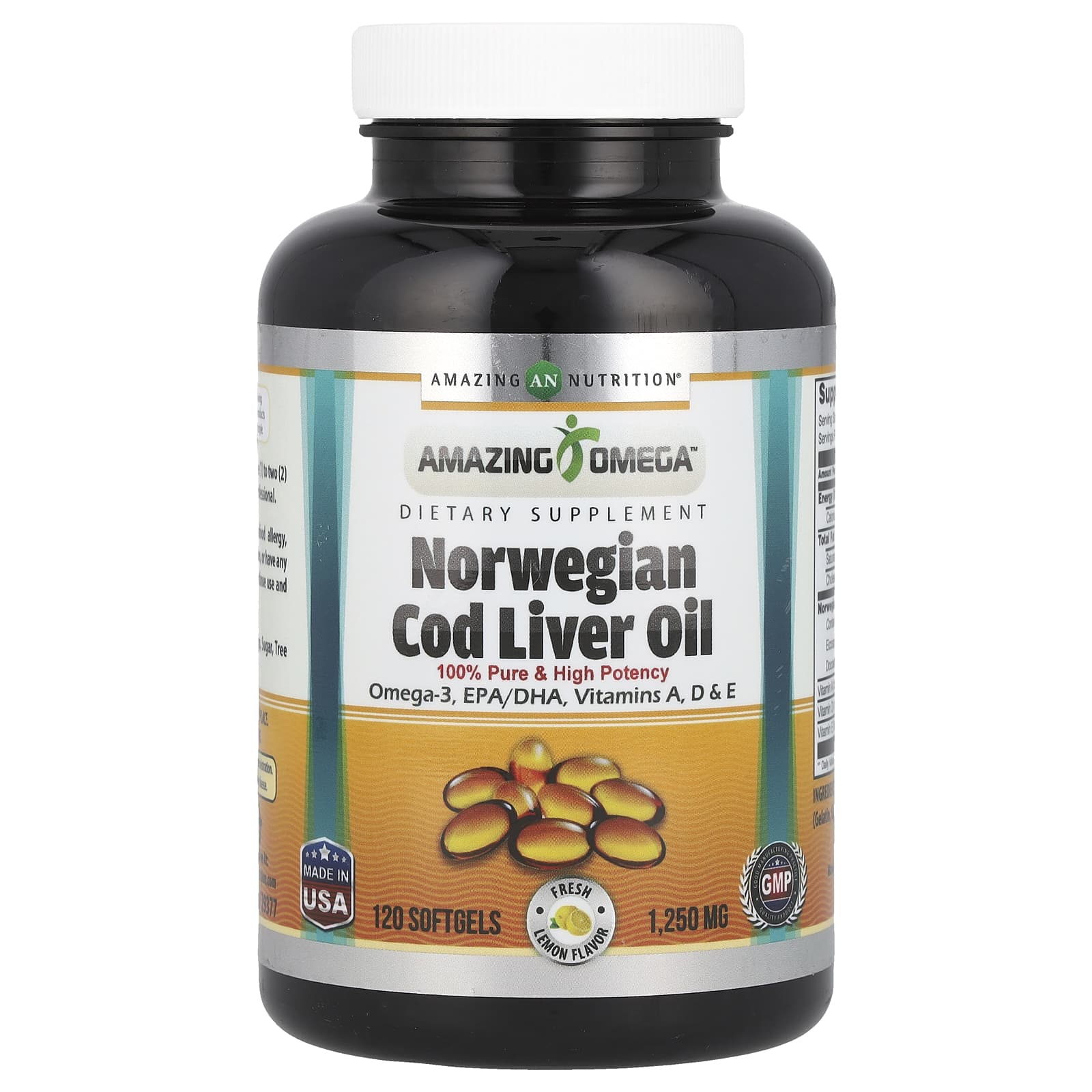 Norwegian Cod Liver Oil Supplement with Omega-3 EPA DHA - Image 1