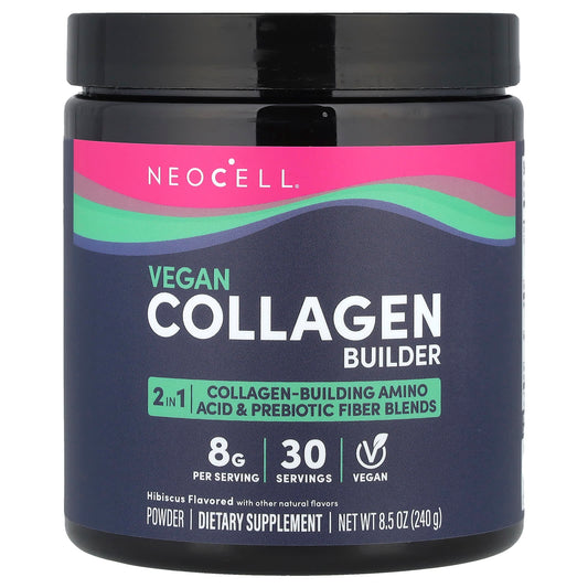 NeoCell, Vegan Collagen Builder Powder, Hibiscus, 8.5 oz (240 g) - Image 1