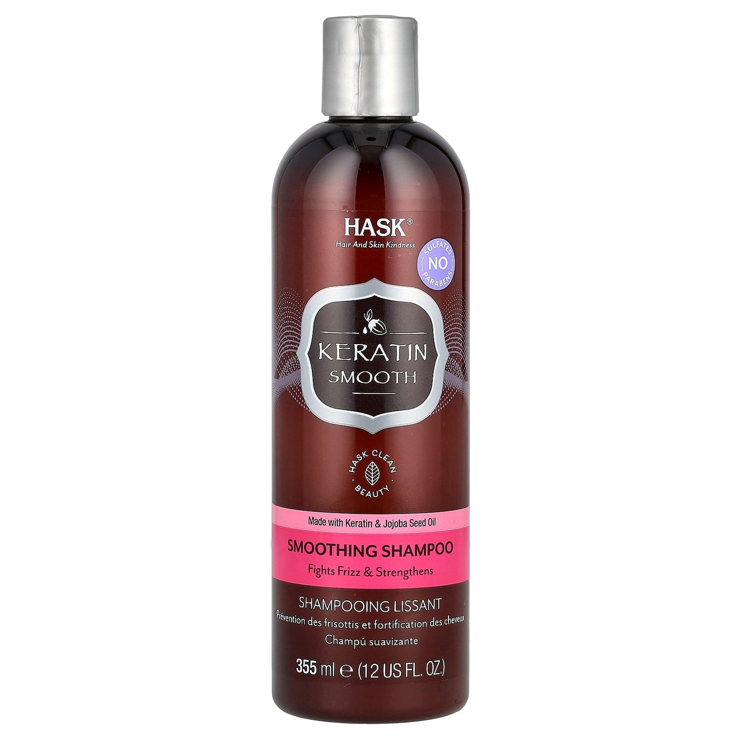 Hask Beauty Keratin Smoothing Shampoo, 12 fl oz (355 ml) - Image 1