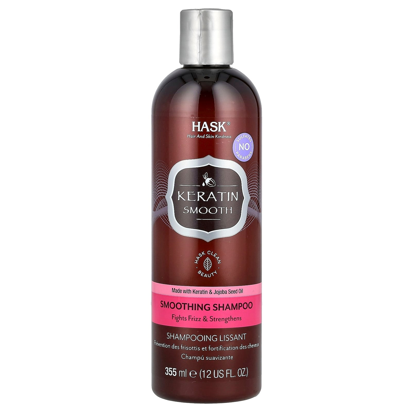 Hask Beauty Keratin Smoothing Shampoo, 12 fl oz (355 ml) - Image 1