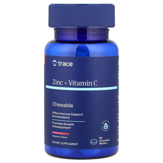 Trace, Zinc + Vitamin C Chewable, Raspberry, 60 Chewable Wafers - Image 1