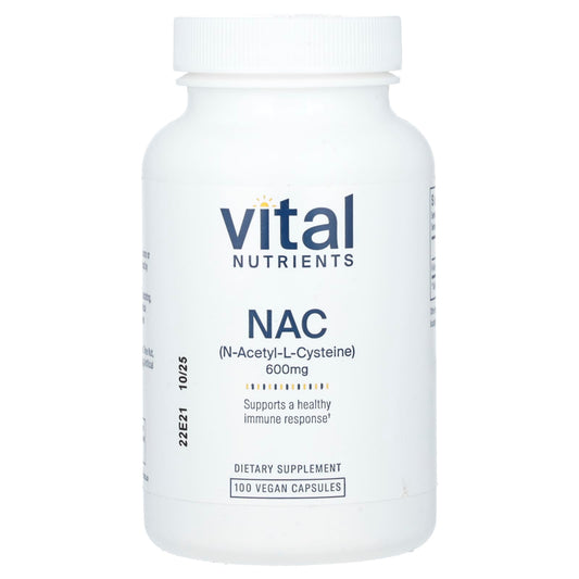 Vital Nutrients, NAC, 600 mg, 100 Vegan Capsules - Image 1